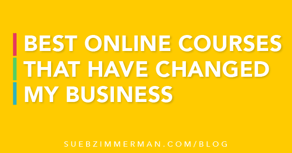 Blog header with a yellow background that says best online courses that have changed my business.